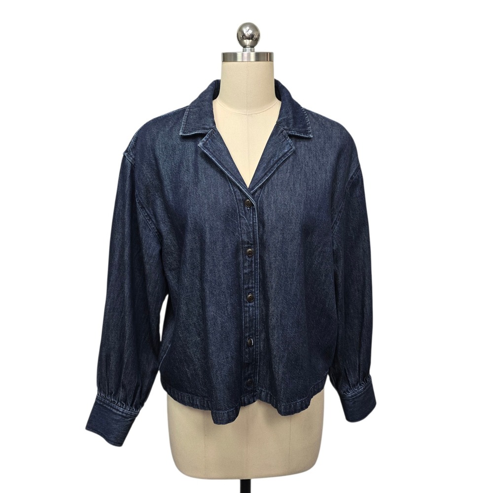 Madewell Indigo Denim Button Down Shirt Jacket Relaxed Fit Size Med CKP476057222